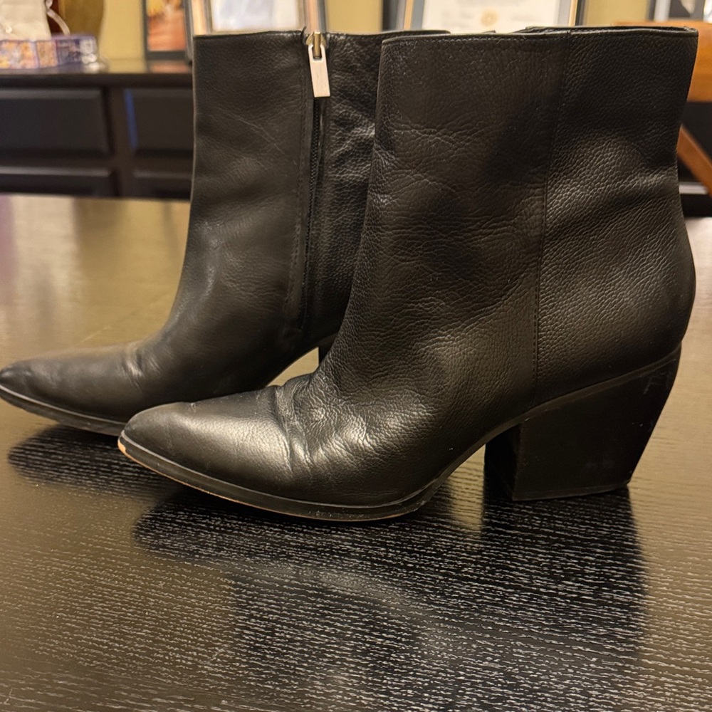 Elegant Black Leather Ankle Boots